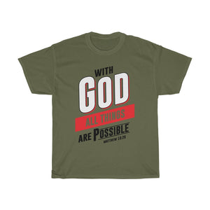 With God all things Unisex Heavy Cotton Tee