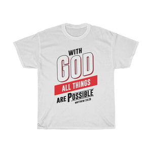 With God all things Unisex Heavy Cotton Tee