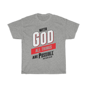 With God all things Unisex Heavy Cotton Tee