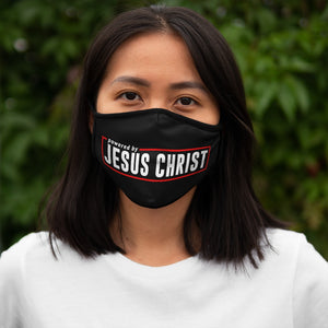 Powered by Jesus Christ Fitted Polyester Face Mask