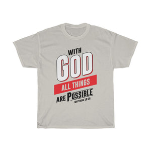 With God all things Unisex Heavy Cotton Tee