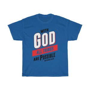 With God all things Unisex Heavy Cotton Tee