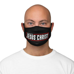 Powered by Jesus Christ Fitted Polyester Face Mask