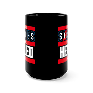 By His Stripes Black Mug 15oz