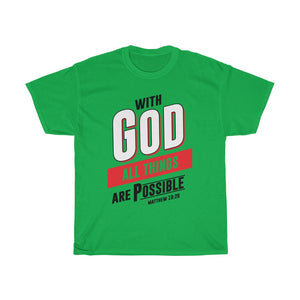 With God all things Unisex Heavy Cotton Tee