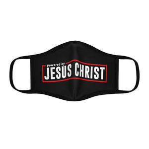 Powered by Jesus Christ Fitted Polyester Face Mask